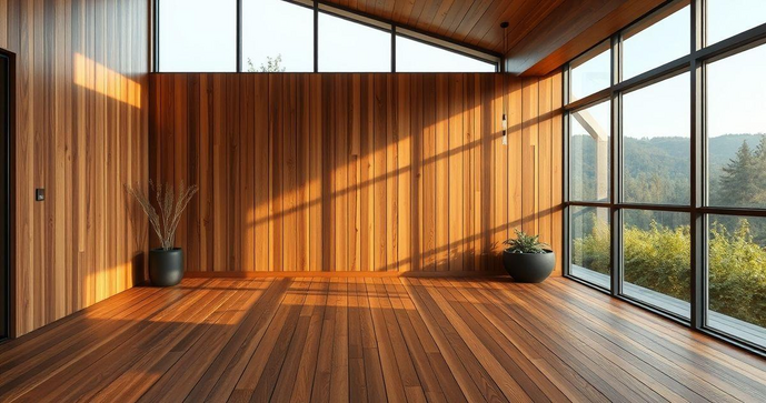 Deck de madeira na parede transforma ambientes com estilo e sofisticação