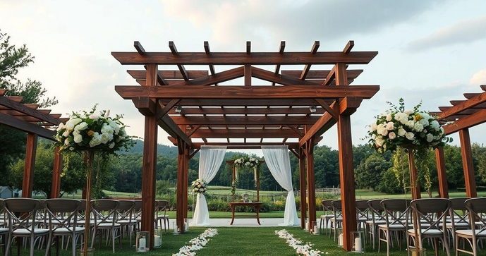 Como o Pergolado de Madeira Transformará seu Casamento com Elegância