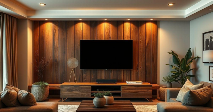 Descubra como o painel de madeira rústica para TV transforma sua sala