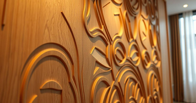 Painel de madeira 3D transforma ambientes com estilo e sofisticação